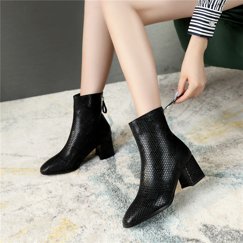 Bottes femme à talon épais | grande taille