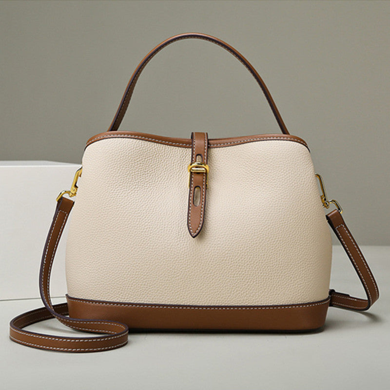 Sac bandoulière en cuir structuré