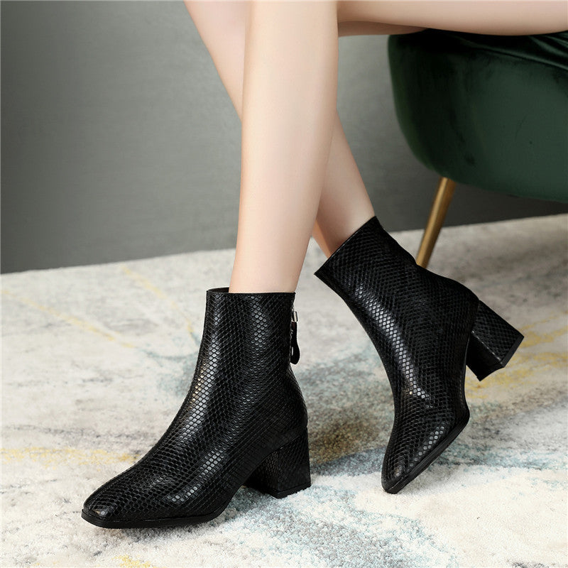 Bottes femme à talon épais | grande taille