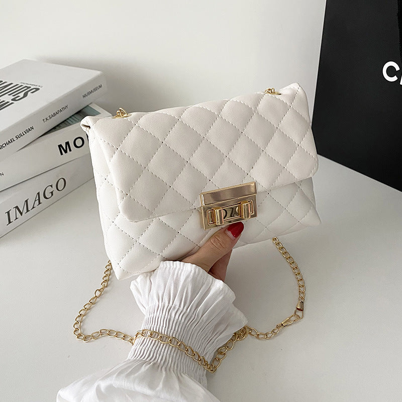 Sac bandoulière matelassé femme à chaîne – Fermoir tournant