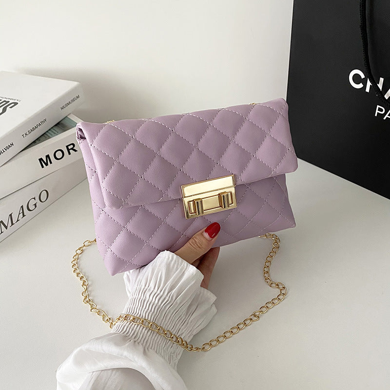Sac bandoulière matelassé femme à chaîne – Fermoir tournant