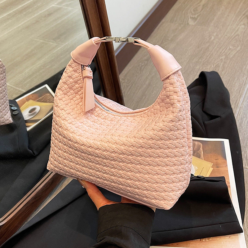 Sac bandoulière hobo tressé – Doux et texturé pour femme
