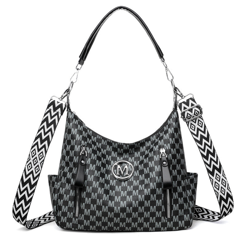 Sac bandoulière multi-positions – Imprimé monogramme tendance