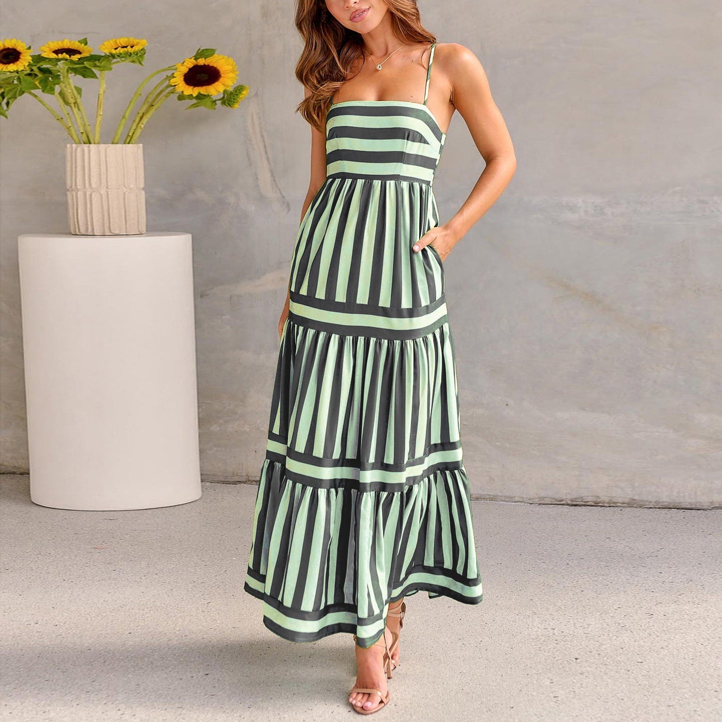 Robe Longue Rayée | Élégance d’Été