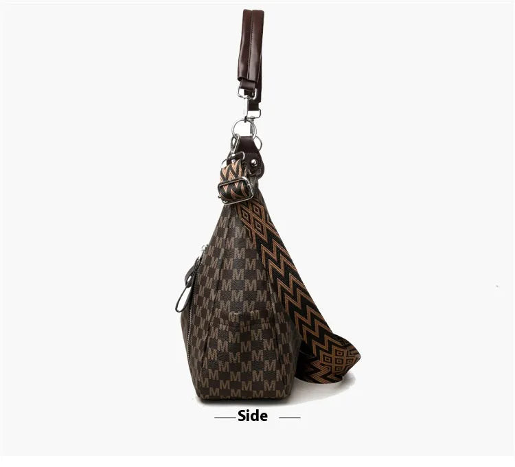 Sac bandoulière multi-positions – Imprimé monogramme tendance