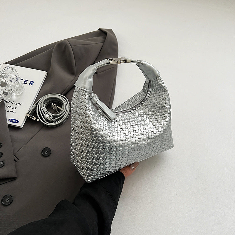 Sac bandoulière hobo tressé – Doux et texturé pour femme