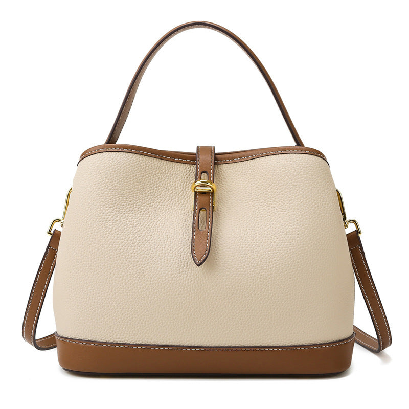 Sac bandoulière en cuir structuré