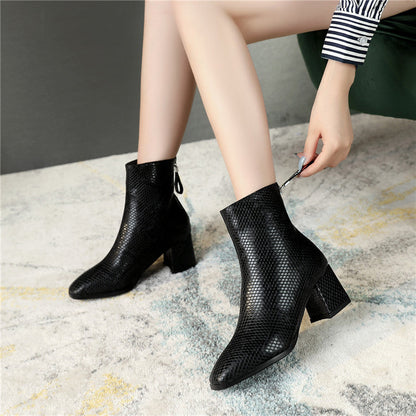 Bottes femme à talon épais | grande taille