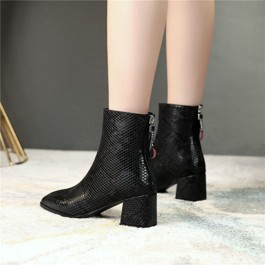 Bottes femme à talon épais | grande taille