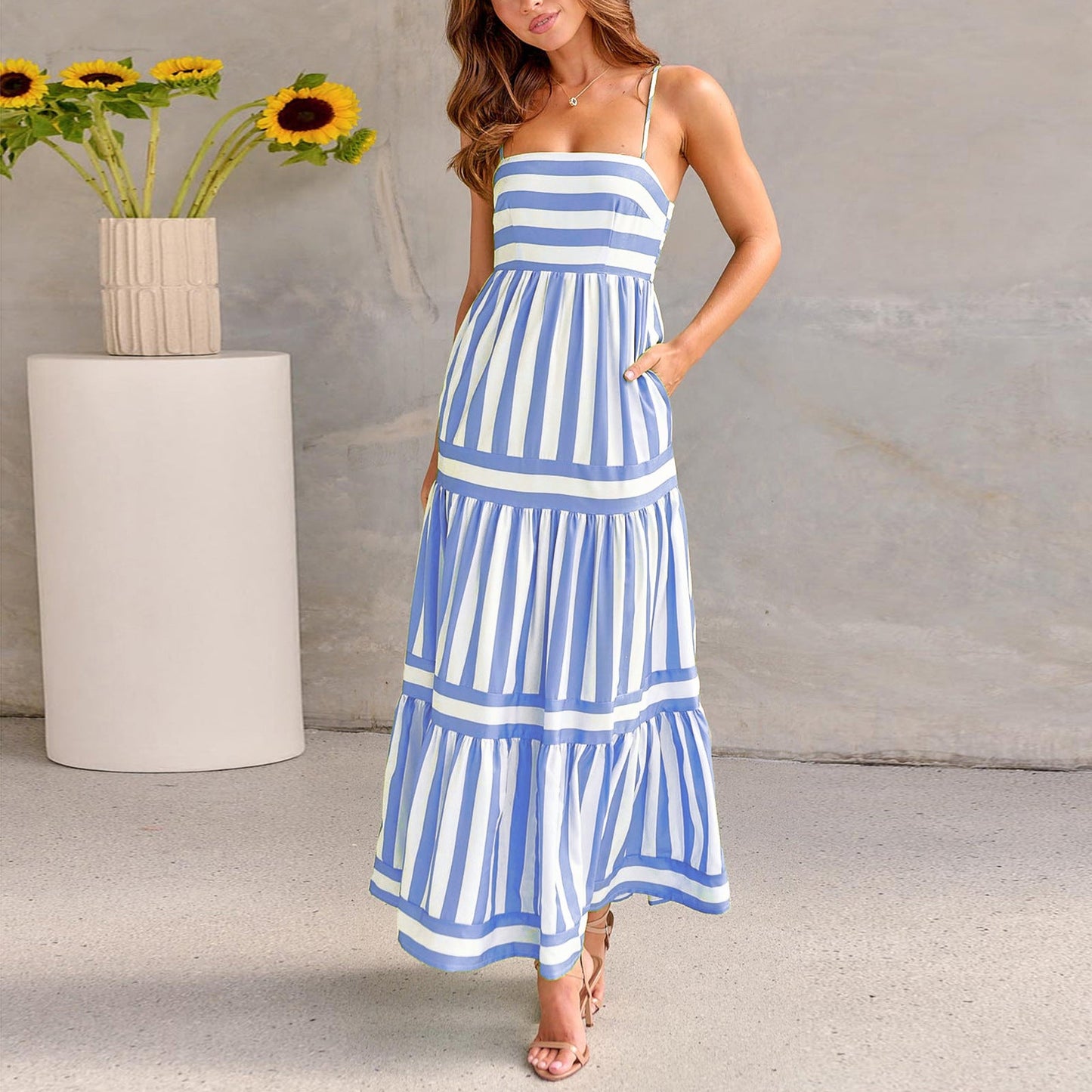 Robe Longue Rayée | Élégance d’Été