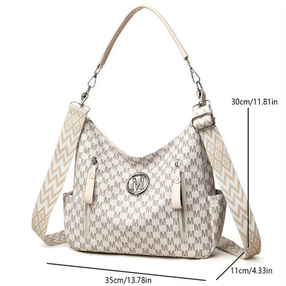 Sac bandoulière multi-positions – Imprimé monogramme tendance