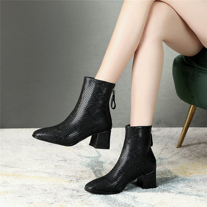 Bottes femme à talon épais | grande taille