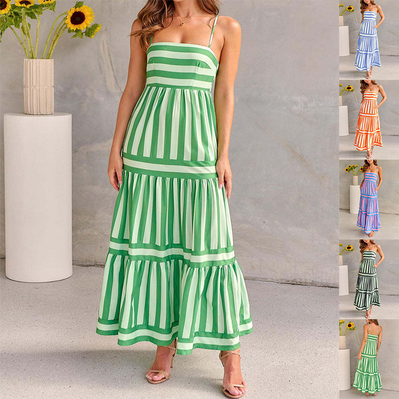Robe Longue Rayée | Élégance d’Été