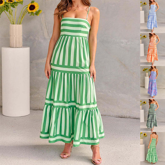 Robe Longue Rayée | Élégance d’Été