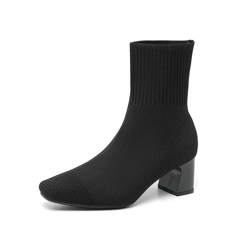 Bottes élastiques à talon