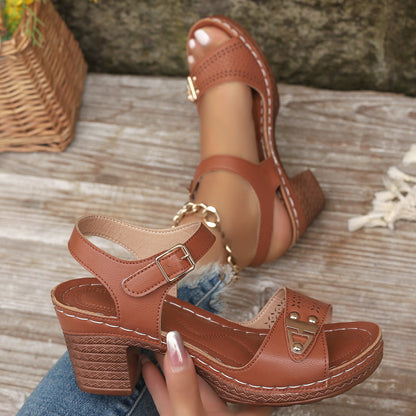 Sandales d’Été à Talons Hauts – Élégance & Confort