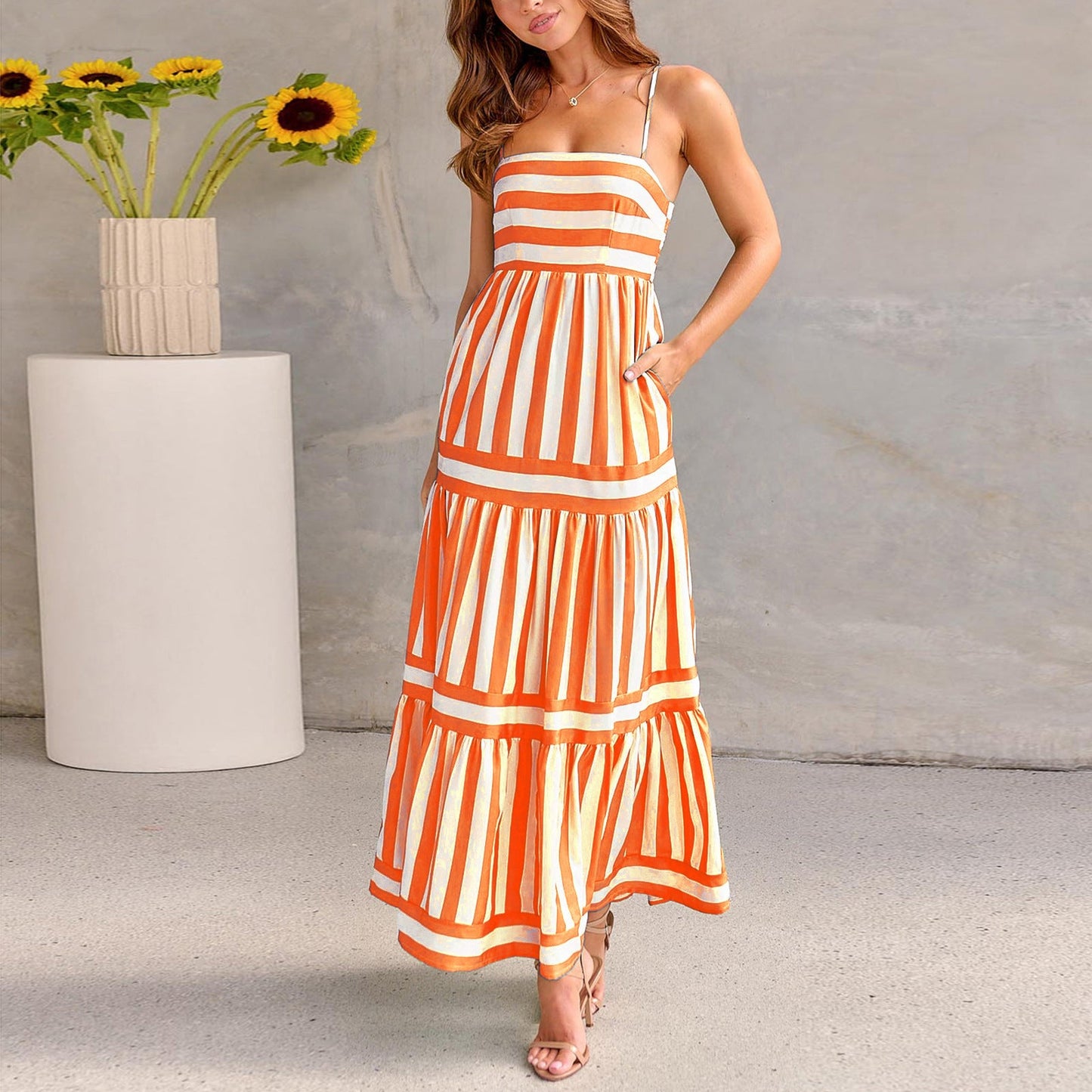 Robe Longue Rayée | Élégance d’Été