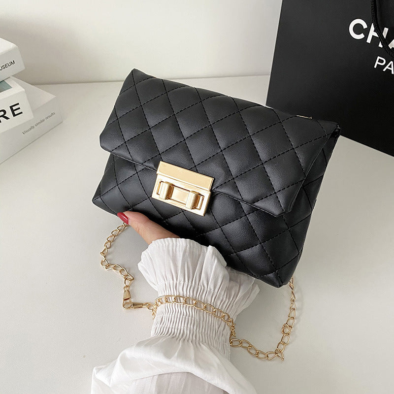 Sac bandoulière matelassé femme à chaîne – Fermoir tournant