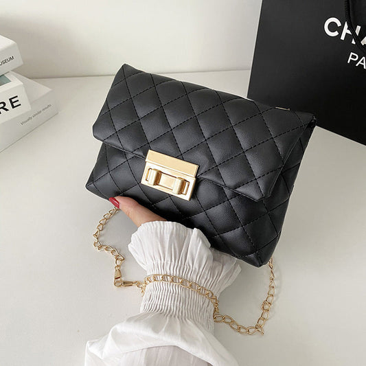 Sac bandoulière matelassé femme à chaîne – Fermoir tournant