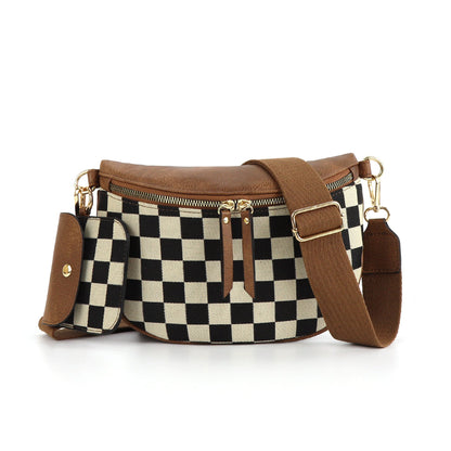 Sac Bandoulière Coquillage à Carreaux