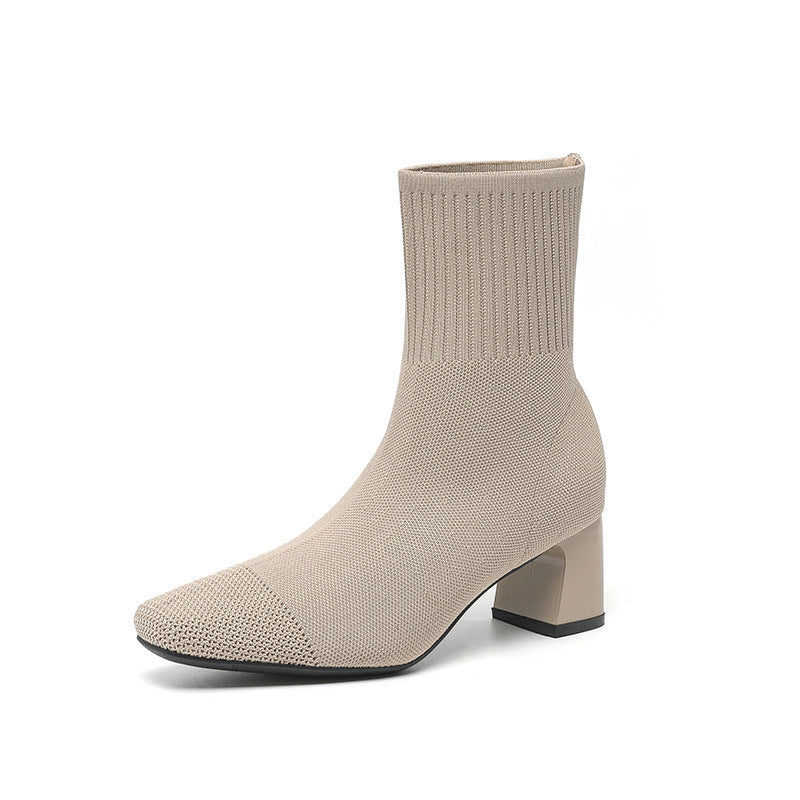 Bottes élastiques à talon