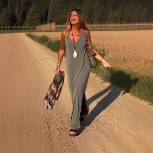Robe Tendance Sexy à Bretelles et Décolleté en V