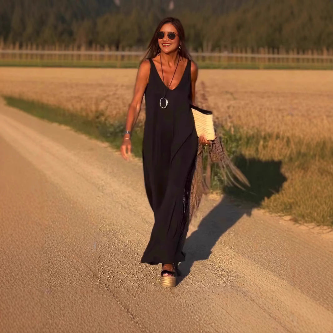 Robe Tendance Sexy à Bretelles et Décolleté en V