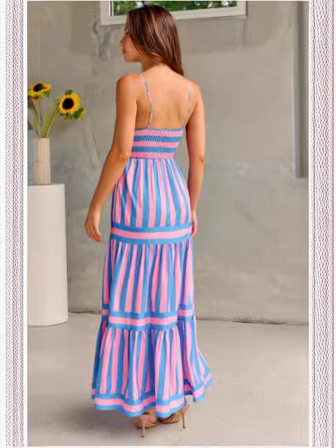Robe Longue Rayée | Élégance d’Été