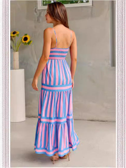 Robe Longue Rayée | Élégance d’Été